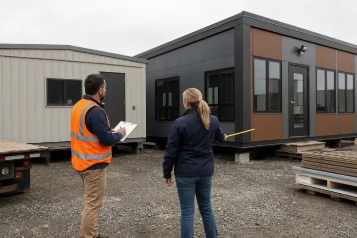Mobile classroom trailer serving an active school campus