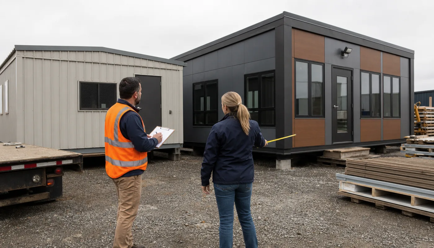 Mobile classroom trailer serving an active school campus